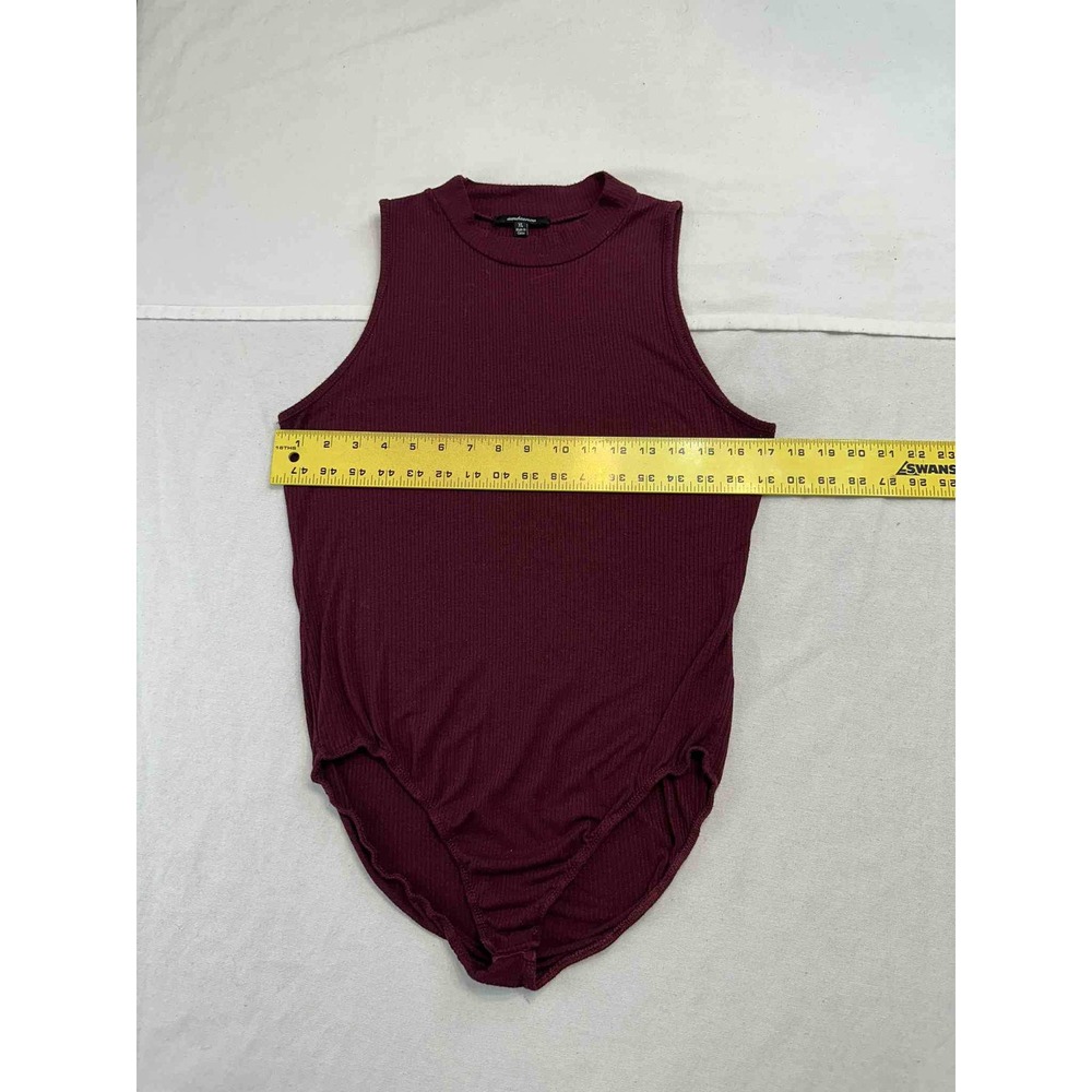 Missguided Everyday Ribbed Bodysuit Burgundy Womens XL - Picture 7 of 7